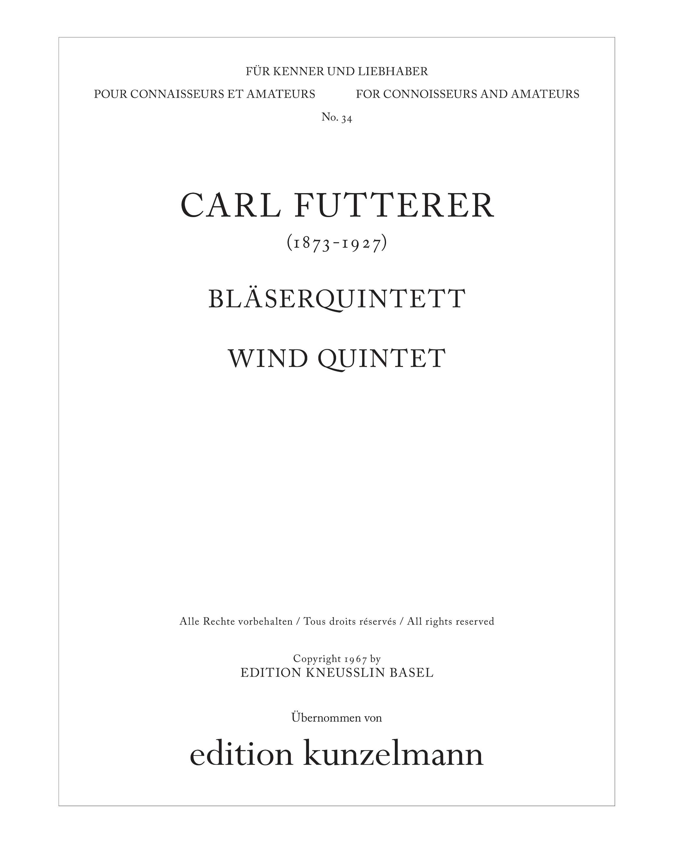 Quintet in B-flat major — Carl Futterer
