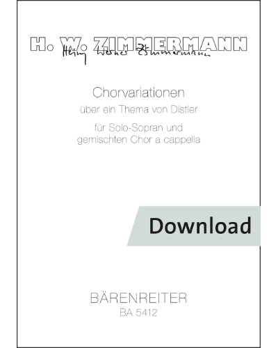 Choral Variations on a Theme by Hugo Distler — Heinz Werner Zimmermann