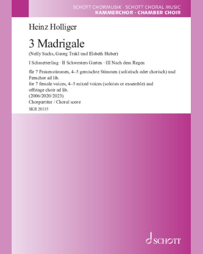 3 Madrigals — 海因茨·霍利格