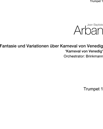 Fantasie und Variationen über 'Karneval von Venedig' — Jean-Baptist Arban