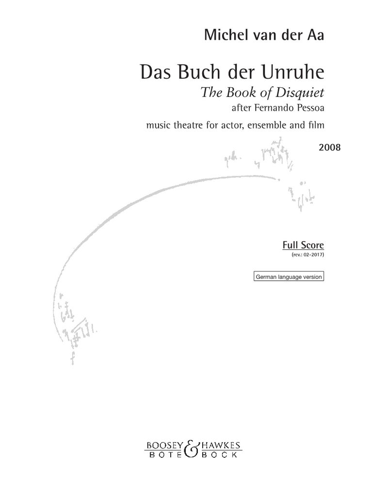 Das Buch der Unruhe [German Version] — Michel van der Aa