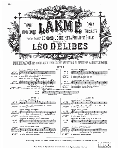 Mélodie No. 13ter (from 'Lakmé') — 德里布