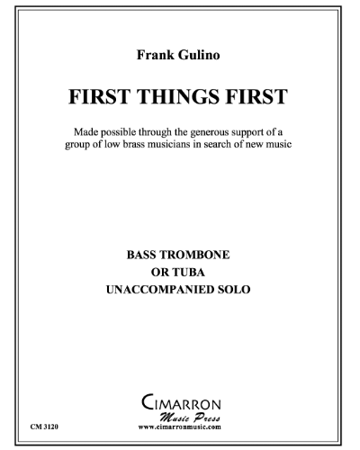 First Things First — Frank Gulino
