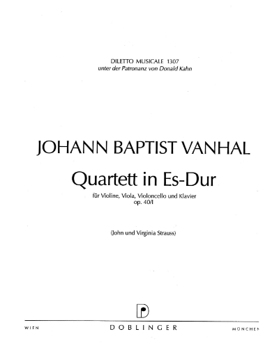 Piano Quartet No. 1 in E-flat major, op. 40/1 — 万哈尔