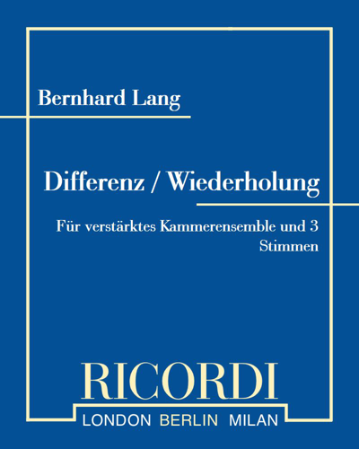 Differenz / Wiederholung 2 — Bernhard Lang