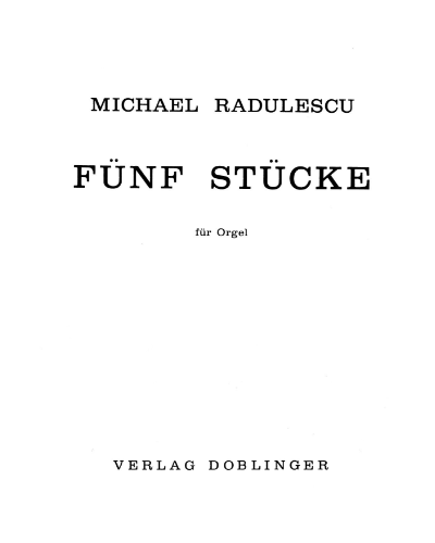 Five Pieces, op. — Michael Radulescu
