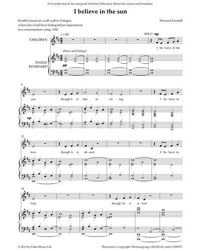 I believe in the sun — Howard Goodall