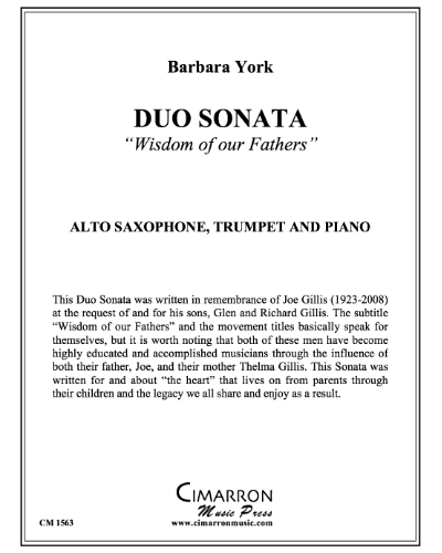 Duo Sonata, 'Wisdom of our Fathers' — Barbara York