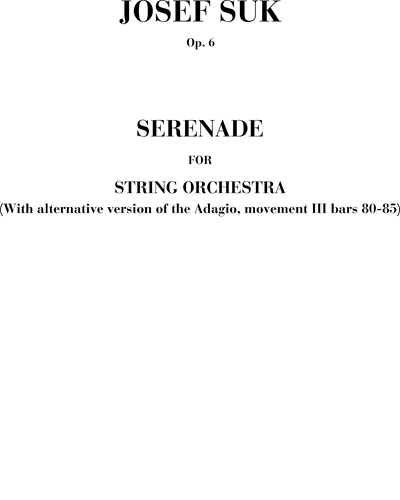 Serenade, op. 6 — 约瑟夫·苏克