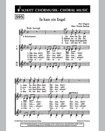 Es kam ein Engel vom hohen Himmel — Ursula Barthel