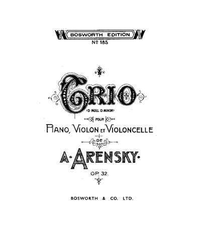 Trio No. 1 in D minor, op. 32 — 阿连斯基