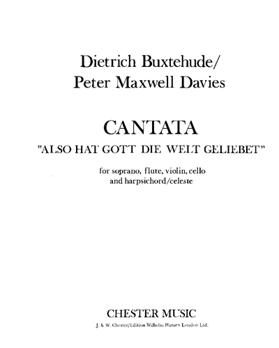 Cantata: "Also hat Gott die Welt geliebet" — 马克斯韦尔·戴维斯