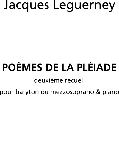 Poémes de la Pléiade – 2e receuil — Jacques Leguerney