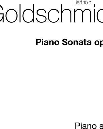 Piano Sonata, op. 10 — Berthold Goldschmidt