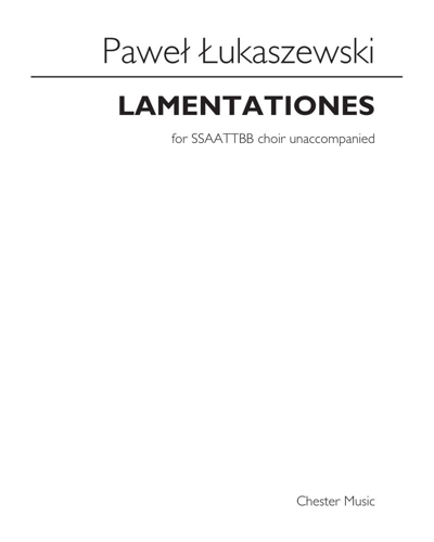 Lamentationes — Paweł Łukaszewski