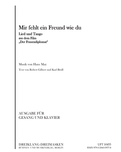 Mir fehlt ein Freund wie du — Hans May