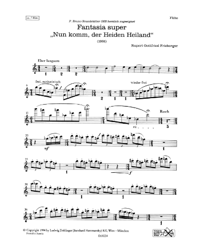 Fantasia super Nun komm, der Heiden Heiland — Rupert Gottfried Frieberger