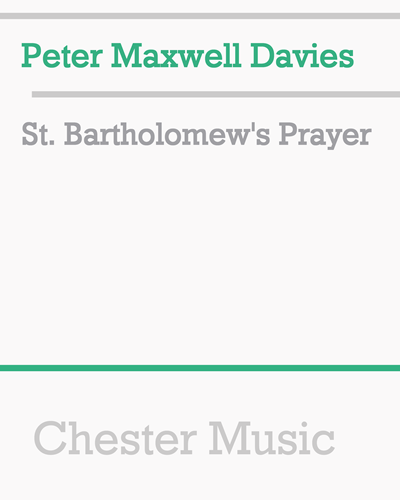 St. Bartholomew's Prayer — 马克斯韦尔·戴维斯