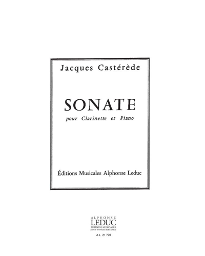 Sonata for Clarinet and Piano — Jacques Castérède