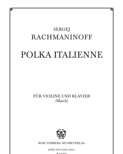 Polka Italienne — 拉赫玛尼诺夫