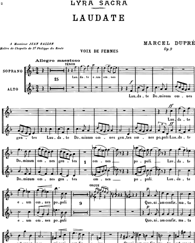 Quatre Motets, op. 9 No. 4 'Laudate' — 马塞尔·迪普雷