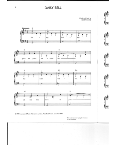 Daisy Bell — Harry Dacre