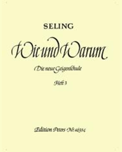 Wie und Warum - Die Neue Geigenschule Volume 3 — Hugo Seling