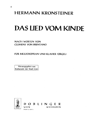 Das Lied vom Kinde — Joseph Kronsteiner