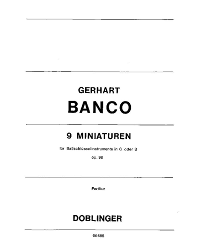 Nine Miniatures, op. 98 — Gerhard Banco