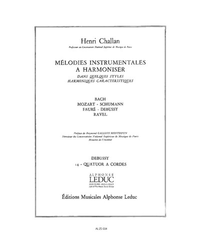 Mélodies instrumentales à harmoniser, Vol. 14: Debussy — Henri Challan