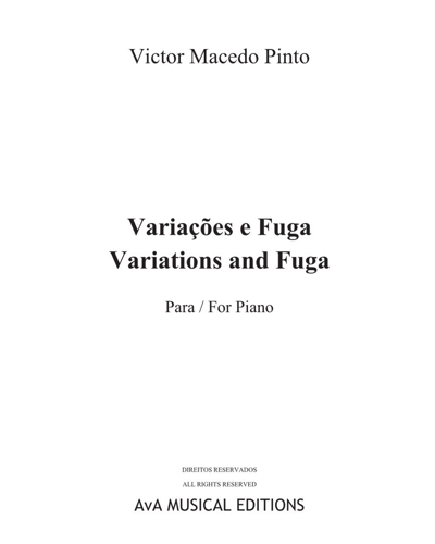 Variations and Fugue — Victor Macedo Pinto
