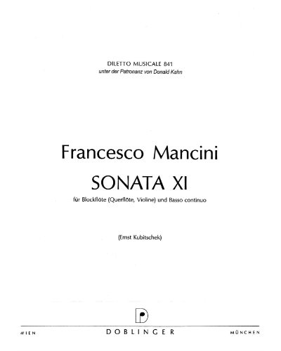 Sonata No. 11 in G minor — Francesco Mancini