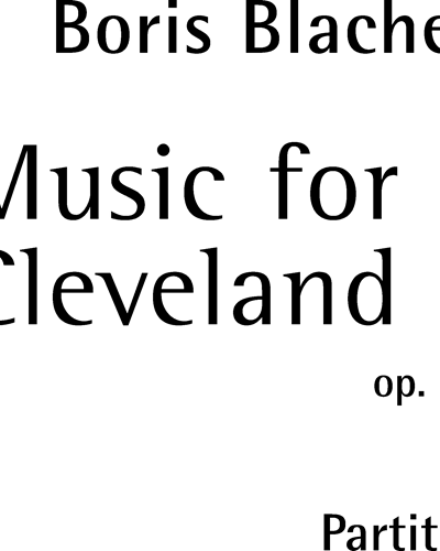 Music for Cleveland, op. 53 — 布拉赫尔