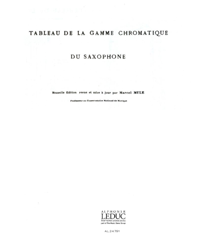 Tableau de la gamme chromatique — Marcel Mule
