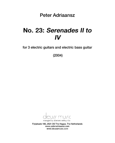 Serenades II to IV, No. 23 — Peter Adriaansz