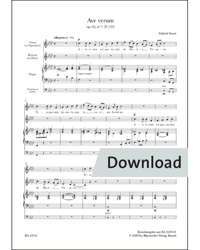 Ave verum, op. 65/1, N 123 — 福雷