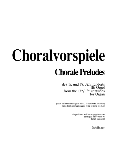 Choral Preludes from the 17th & 18th Centuries — 合集
