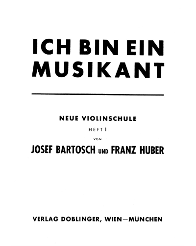Ich bin ein Musikant, Book 1 — Josef Bartosch