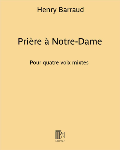 Prière à Notre-Dame (Excerpt No. 2 from 'Le Testament Villon') — Henry Barraud