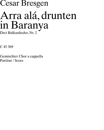 3 Balkanlieder — Cesar Bresgen