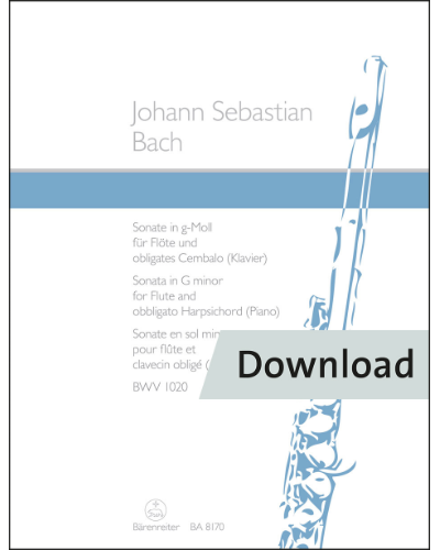Sonata for Flute and obbligato harpsichord (piano) in G minor BWV 1020 — 巴赫