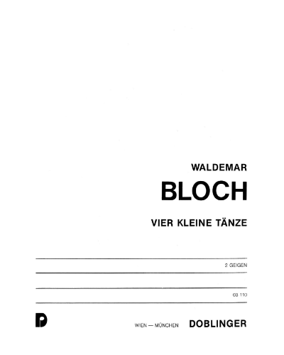 4 Little Dances — Waldemar Bloch