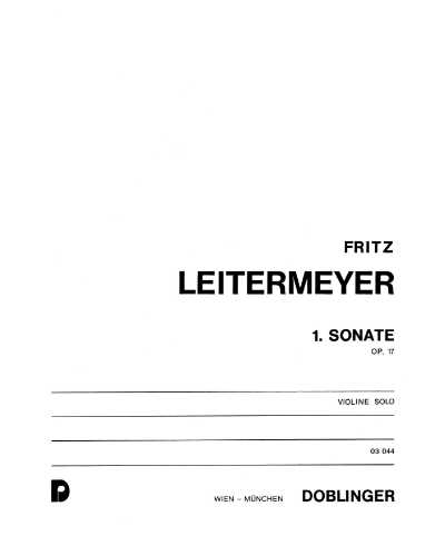 First Sonata, op. 17 — Fritz Leitermeyer