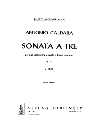 Sonata a 3 in E minor, op. 1 No. 5 — Antonio Caldara