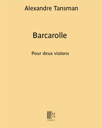 Barcarolle (No. 3 extract from 'Nous jouons pour maman') — Alexandre Tansman