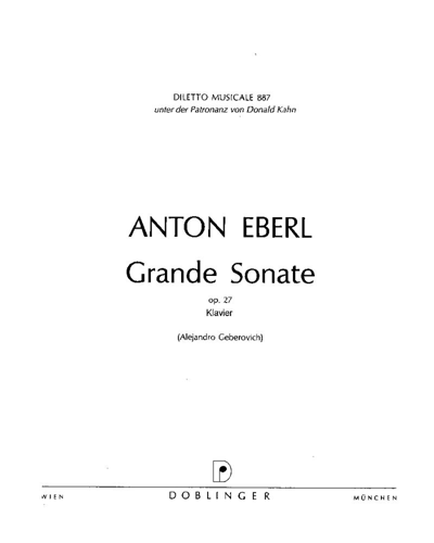 Grande Sonata in G minor, op. 27 — Anton Eberl