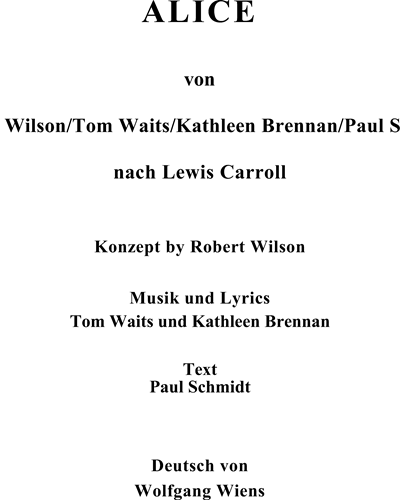 Alice — Tom Waits