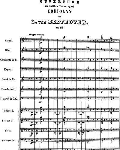 Coriolan Overture, op. 62 — 贝多芬