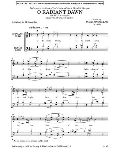 O Radiant Dawn (from "The Strathclyde Motets") — 詹姆斯·麦克米伦