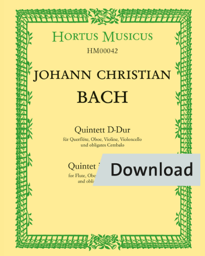 Quintett für Querflöte, Oboe, Violine, Violoncello und obligates Cembalo D-Dur — J.C.巴赫